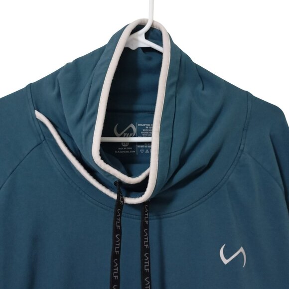 TLF Teal Pullover Hoodie 2XL With Kangaroo Pocket & Drawstring Collar Mens - Picture 5 of 11